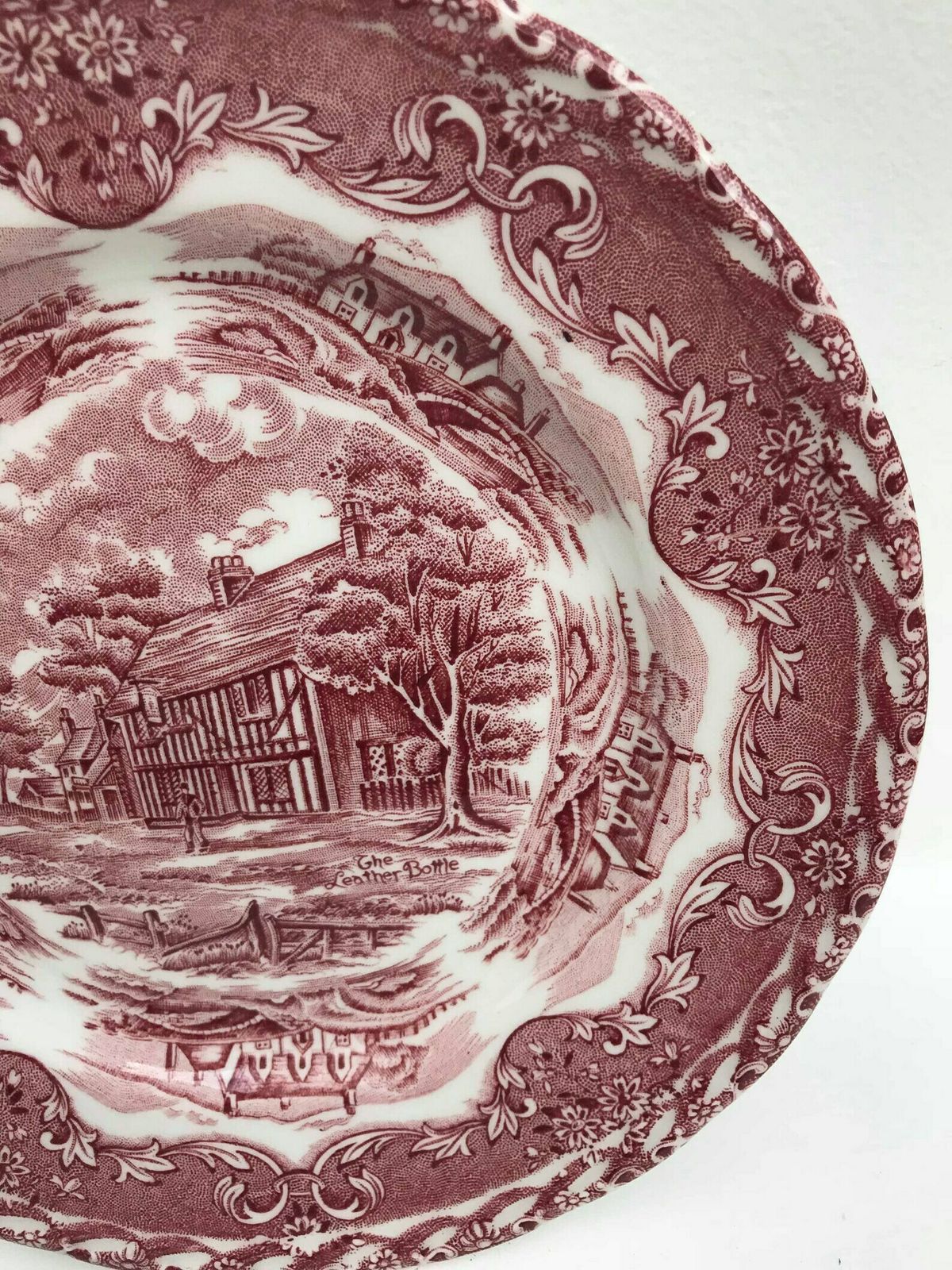 Red Transferware Vintage Grindley English Country Inns Side Plate Salad English Country photo vintage
