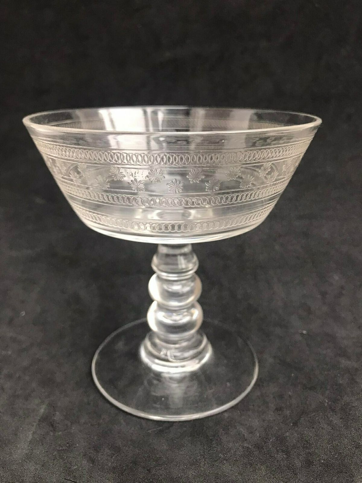 Champagne Coupe Antique Crystal Cut 1 Coupe 1900s French Stem Bar Cart Decor Wedding Bartender Cocktail Glasses Gift Toast Wedding