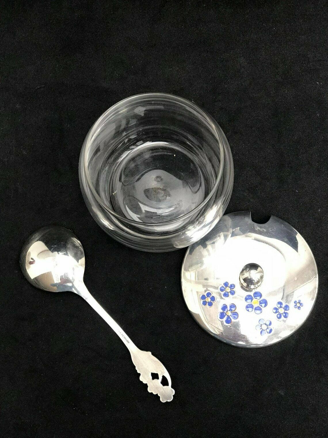 Deense Suikerpot Vintage, Meka Denmark, Confiturepot Met Deksel Mid Century Design, Scandinavisch Verzilverd Emaille Mcm Noordse Snoepschaal photo 123.0