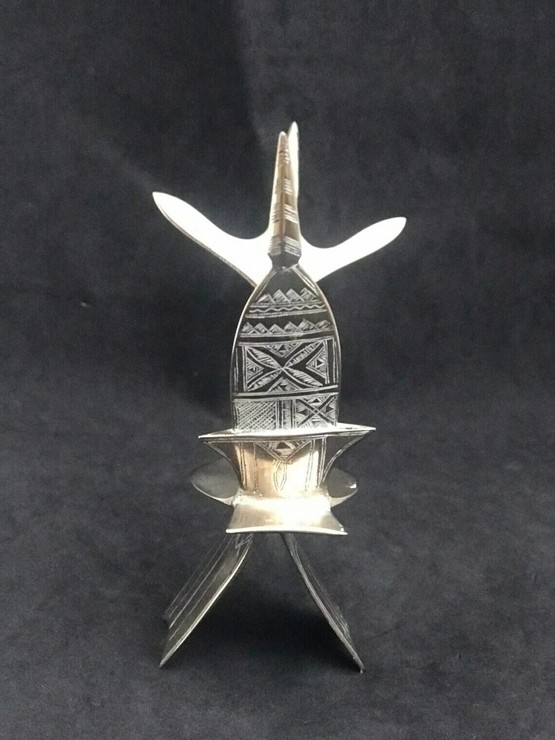 Tuareg Art Camel Saddle Ethnic Amulet Talisman Silver Tribal Jewelry African Berber Nomadic Art Authentic Handmade Decor Tuareg Collector photo vinterior