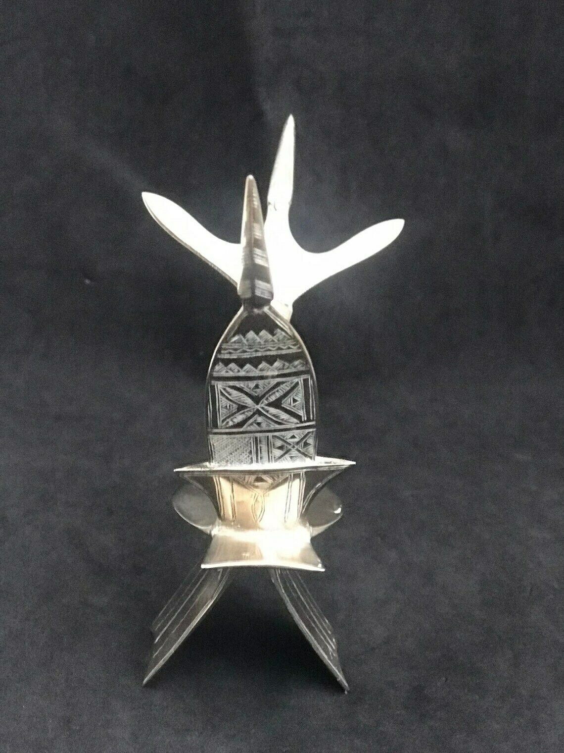 Tuareg Art Camel Saddle Ethnic Amulet Talisman Silver Tribal Jewelry African Berber Nomadic Art Authentic Handmade Decor Tuareg Collector photo vintage