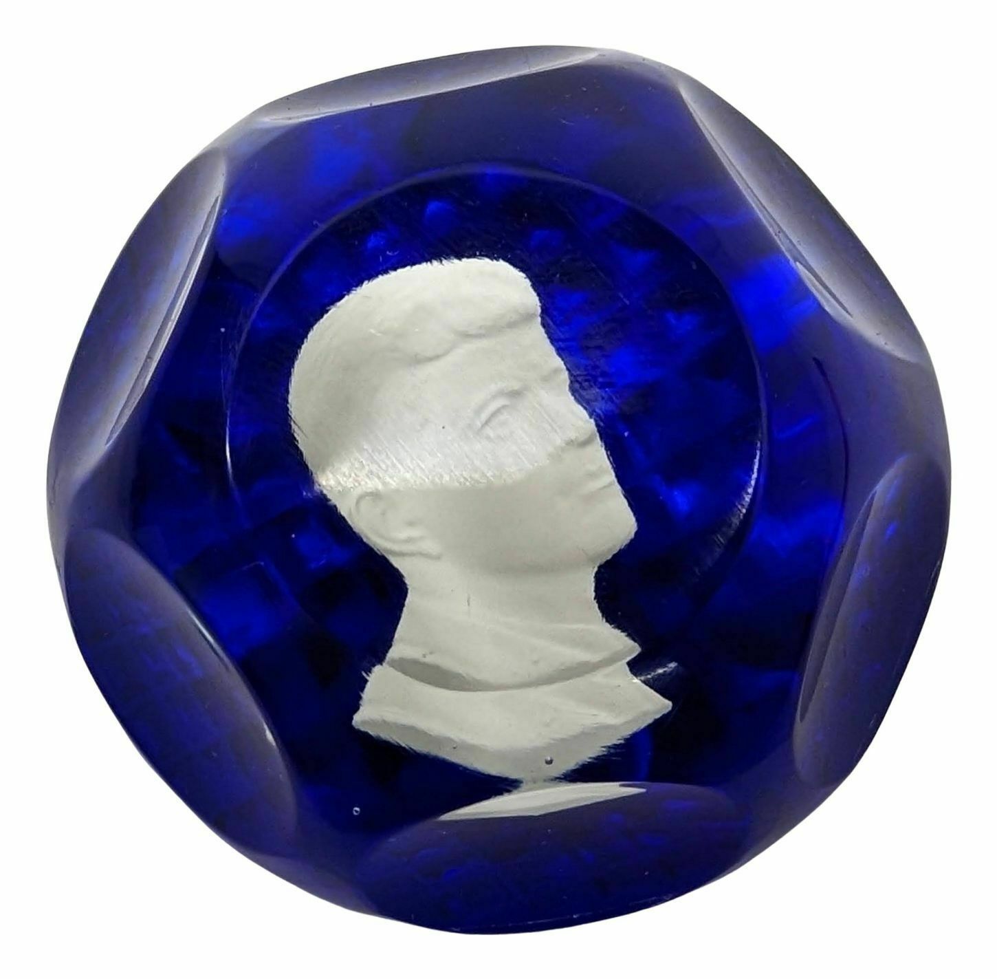 Baccarat Sulphide Paperweight With The Portrait Of Jf Kennedy