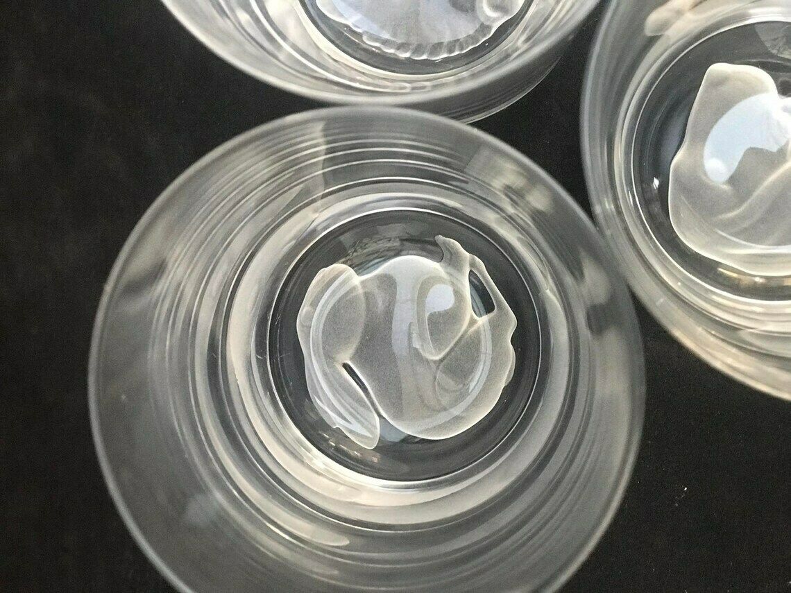 Whiskeyglazenset Van 3 Stuks – Zwaar Kristal, Geblazen Glas, Jachttaferelen Met Intaglio Decoratie, Vintage photo vinterior