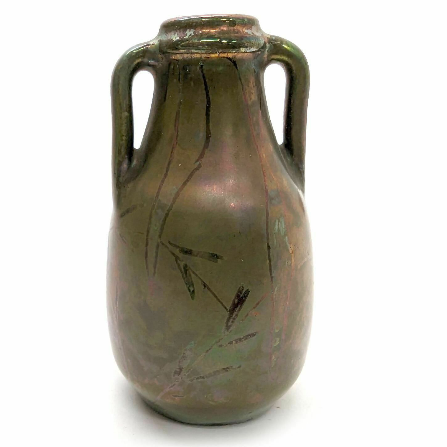 Pair Of Miniature Vases With Handle In Iridescent Earthenware Airebelle (Var) photo buy