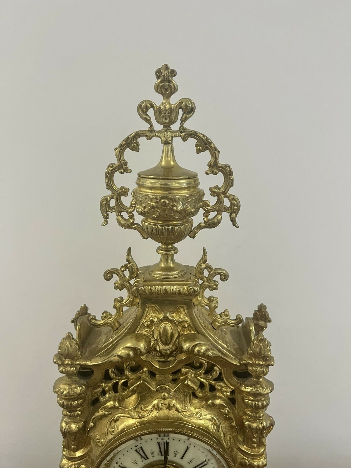 Stunning Quality French Victorian Ornate Brass Clock Garniture photo Home Decor
