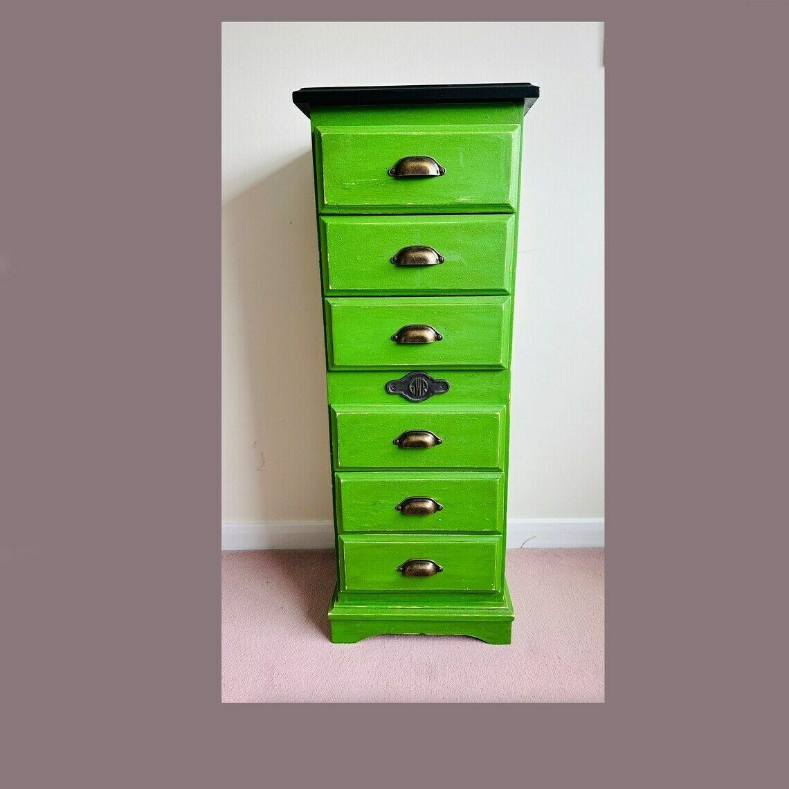Emerald Green Tallboy – Upcycled Train Rail Railway