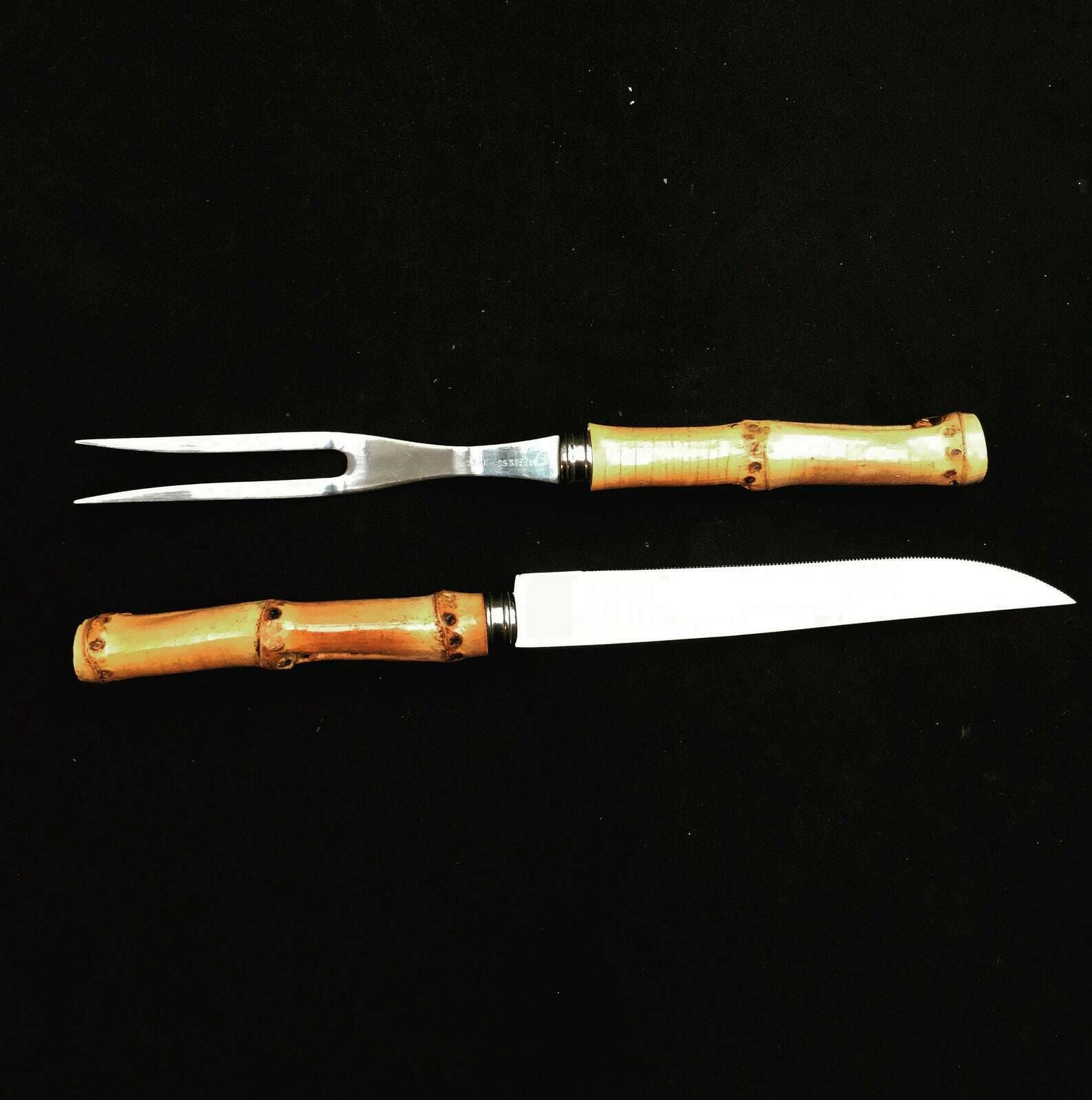 Bamboo Cutlery Set Carving Knife Fork Boho Chic Bohemian Tiki Folk Country Food Photography Prop Nature Tikki Decor Nature Gift For Her