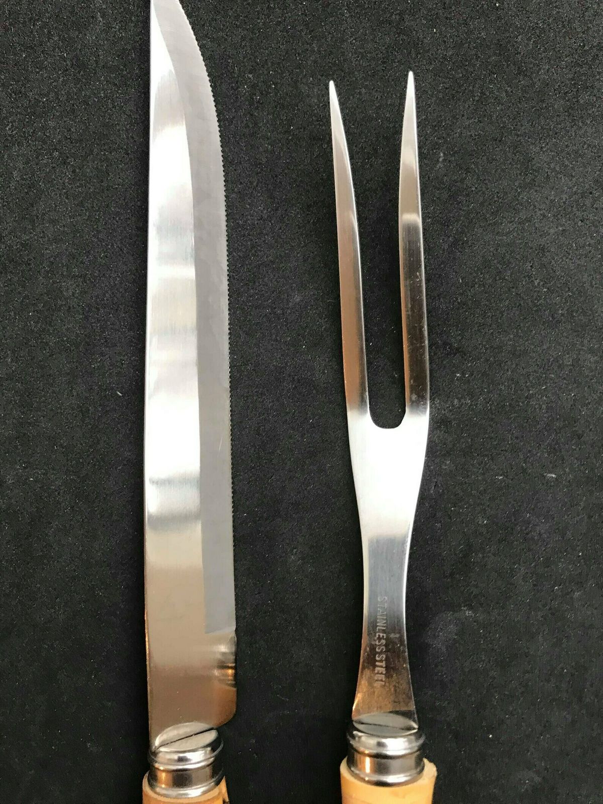 Bamboo Cutlery Set Carving Knife Fork Boho Chic Bohemian Tiki Folk Country Food Photography Prop Nature Tikki Decor Nature Gift For Her photo vintage
