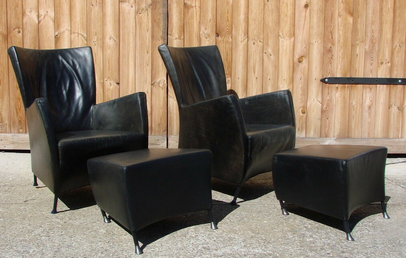 Pair Of Armchairs With Footstool Montis, 1980s photo vintage