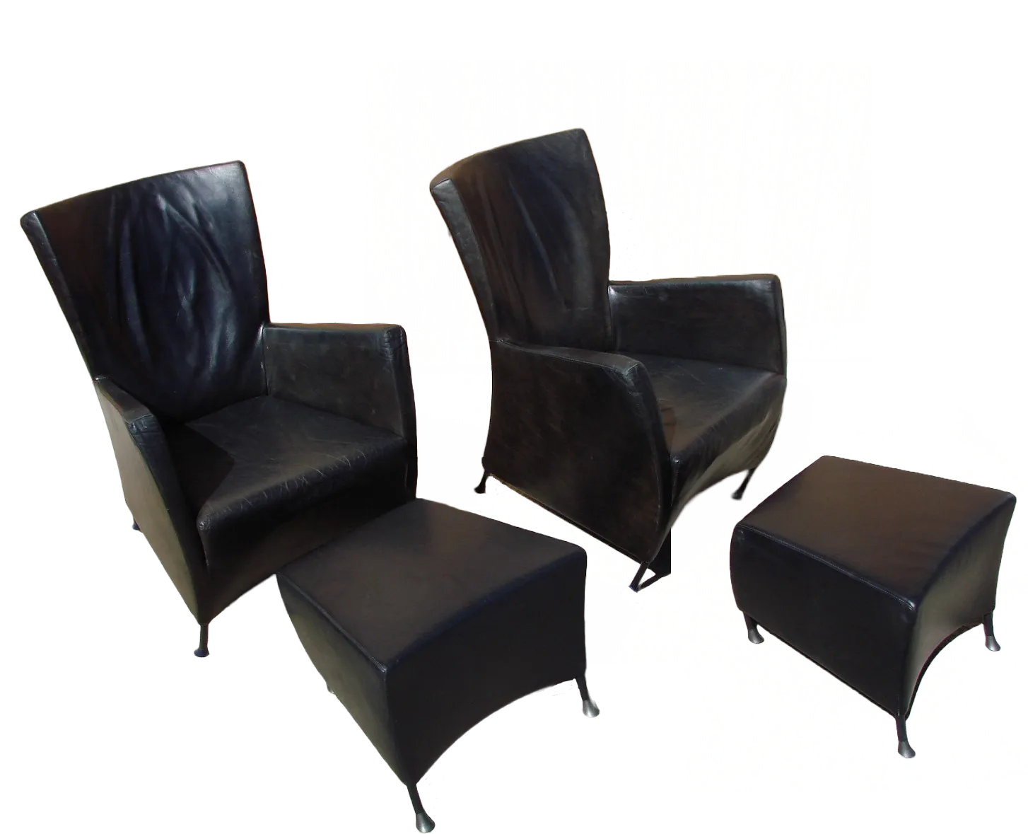 Pair Of Armchairs With Footstool Montis, 1980s
