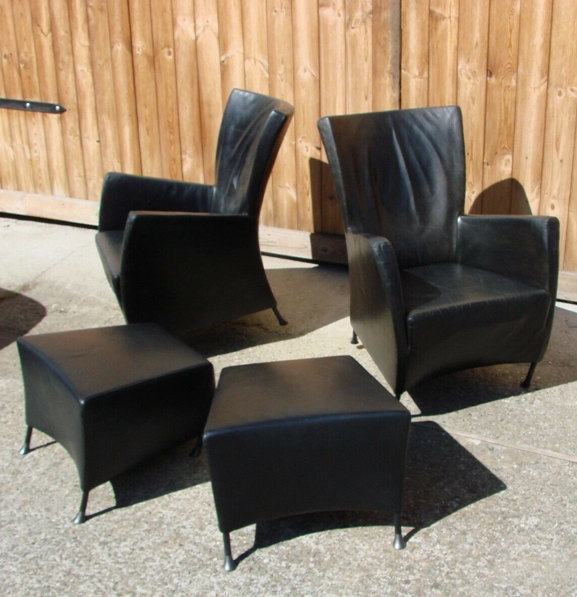 photo buy Pair Of Armchairs With Footstool Montis, 1980s