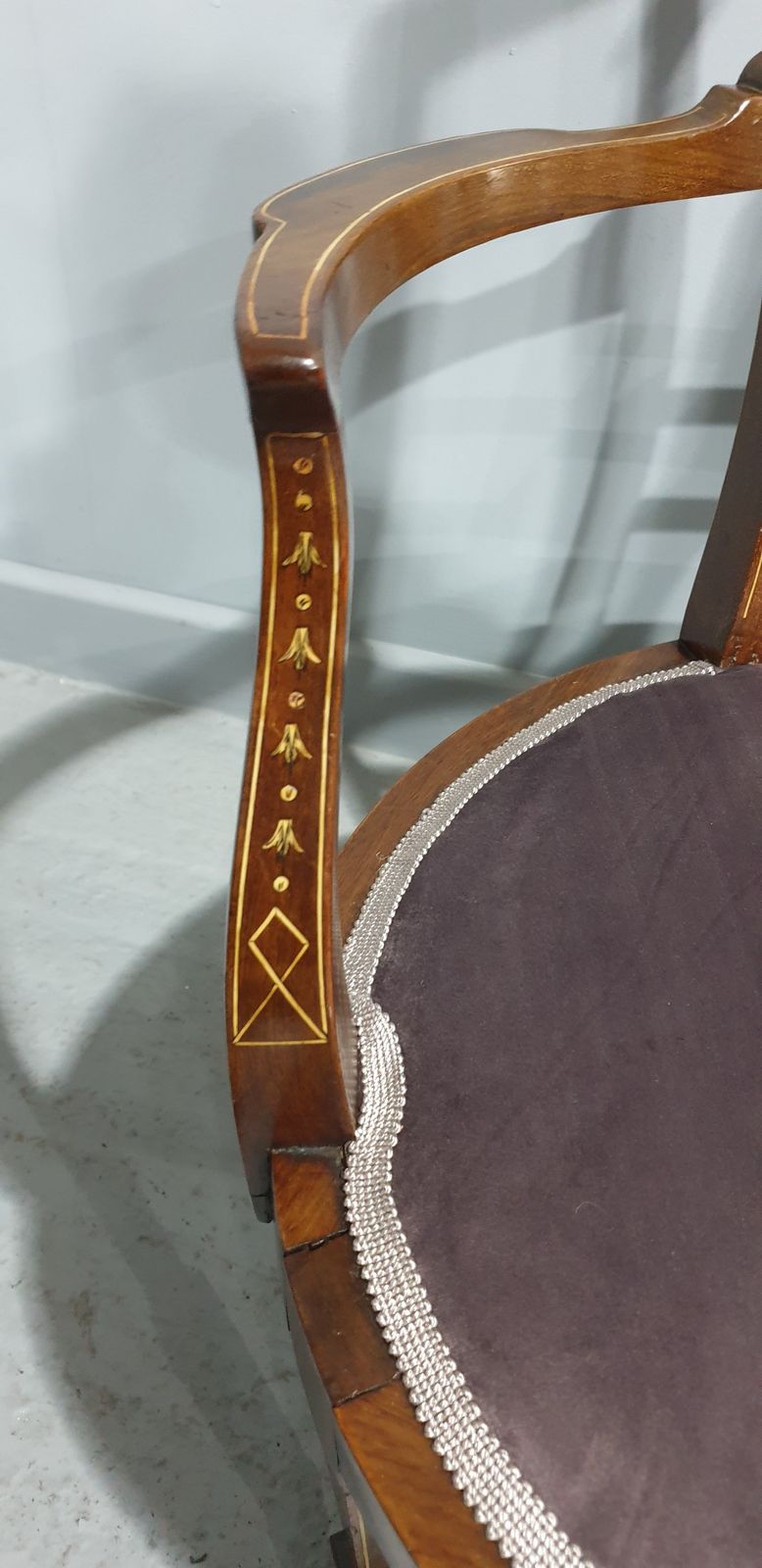 Lovely Pair Inlaid Mahogany Tub Chairs photo buy