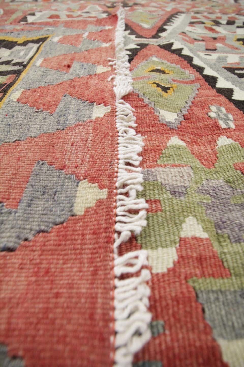 Antique Rugs Wool Kilim Area Rug Handmade Flat Carpet Rust Wool Rug photo vinterior