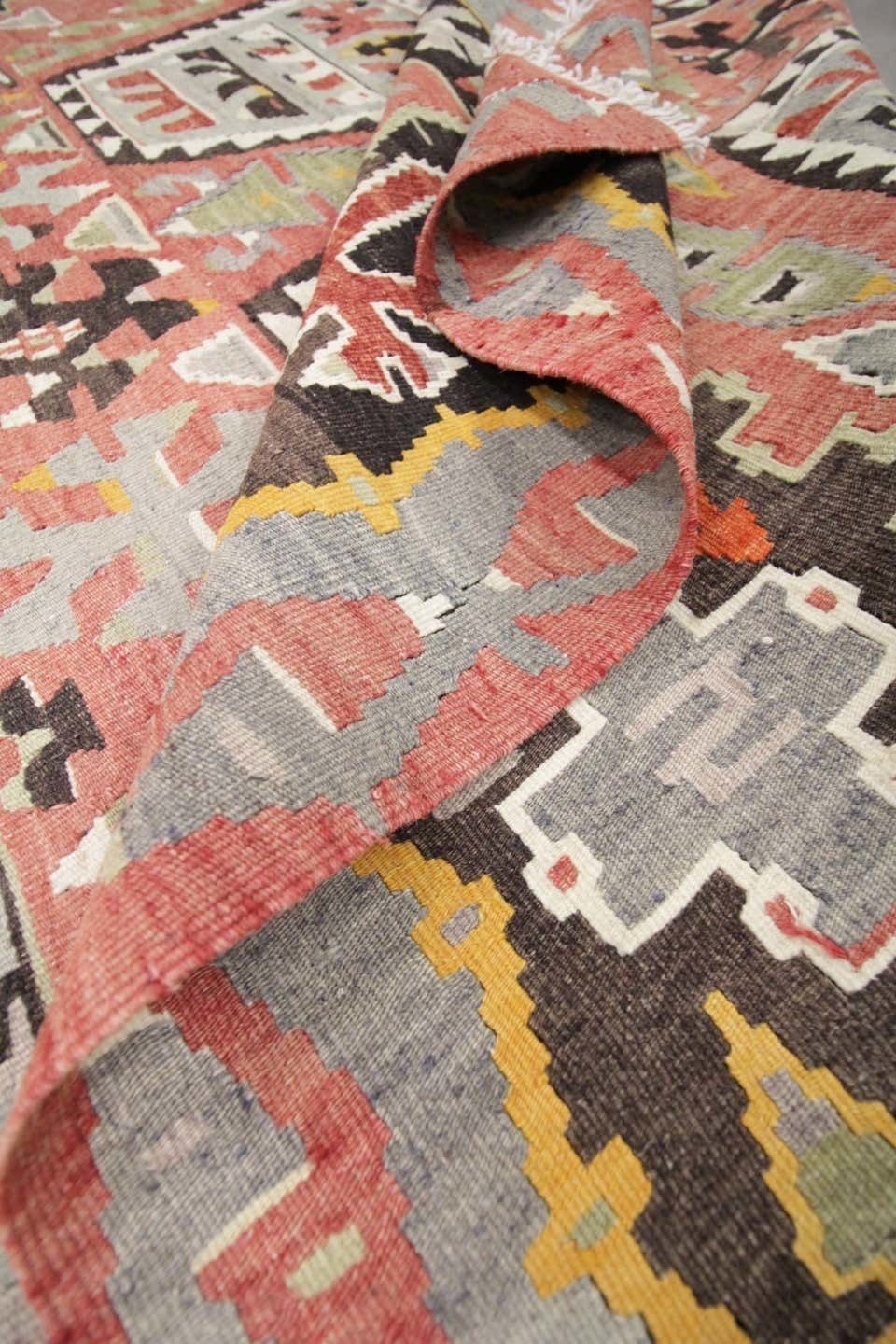Antique Rugs Wool Kilim Area Rug Handmade Flat Carpet Rust Wool Rug photo buy