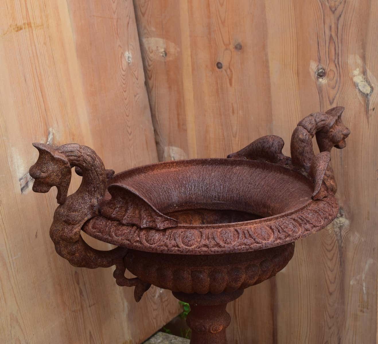 A French 19th Century Cast Iron Garden Urn With Dragon Handles photo buy