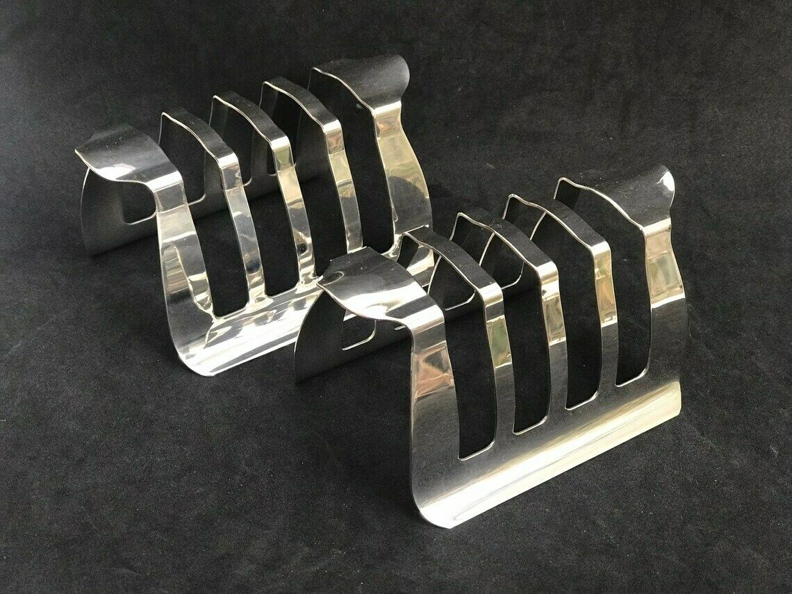 2 Toast Rack Holder For 8 Slices Silver Plated Breakfast Wedding Gift Hostess Gift Epns English Breakfast Set photo furniture