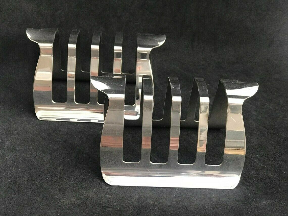 photo for sale 2 Toast Rack Holder For 8 Slices Silver Plated Breakfast Wedding Gift Hostess Gift Epns English Breakfast Set
