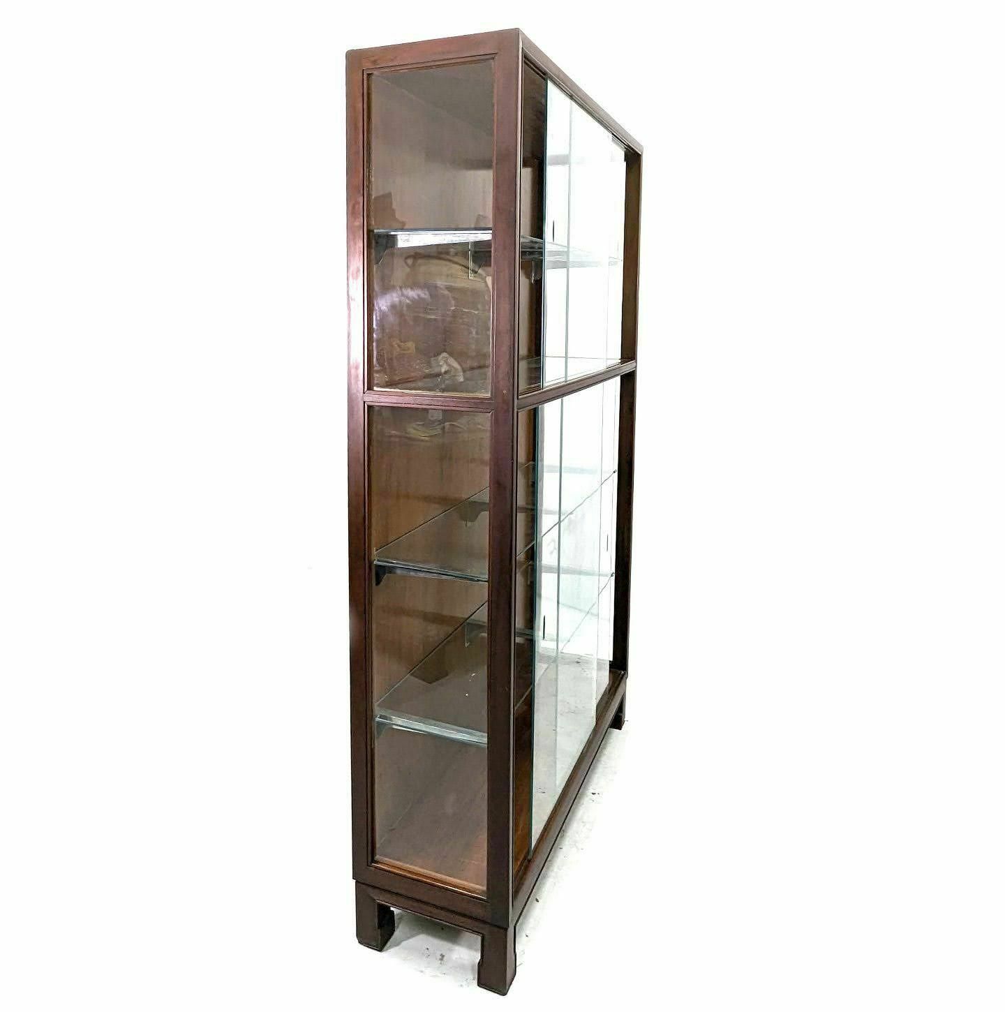 Asian Store Showcase With Sliding Door In Exotic Wood, 1930s photo furniture