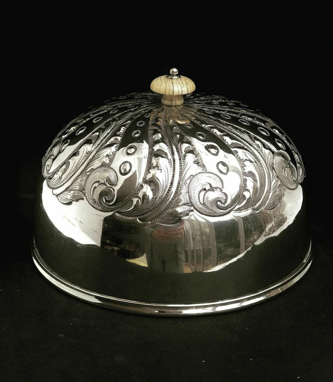 Victorian Silver Plate Cheese Dome Covered Butter Large Antique 1890 Collector Wedding Gift Farmhouse Kitchen British Breakfast Holiday