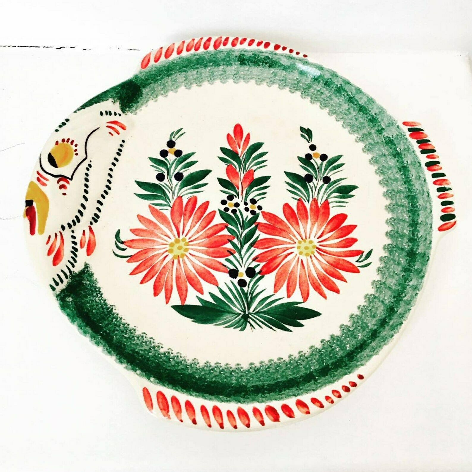Fish Shaped Plate Signed Hb Quimper Locronan Antique French Vintage Pottery Old French Plate, Fish Plate, French China, Vintage photo furniture