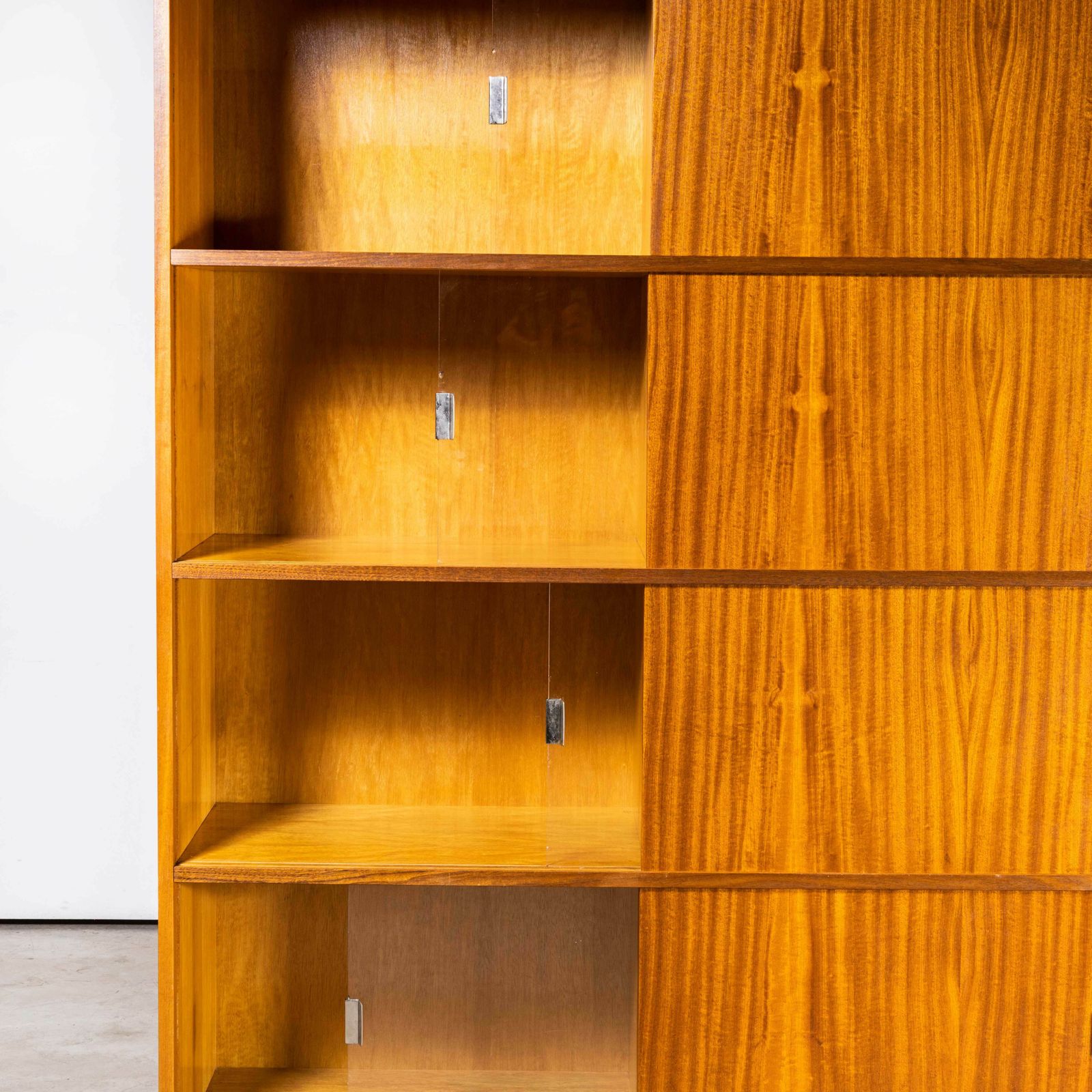 1960’s Large Mid Century Glass Fronted Shelved Cabinet photo for sale