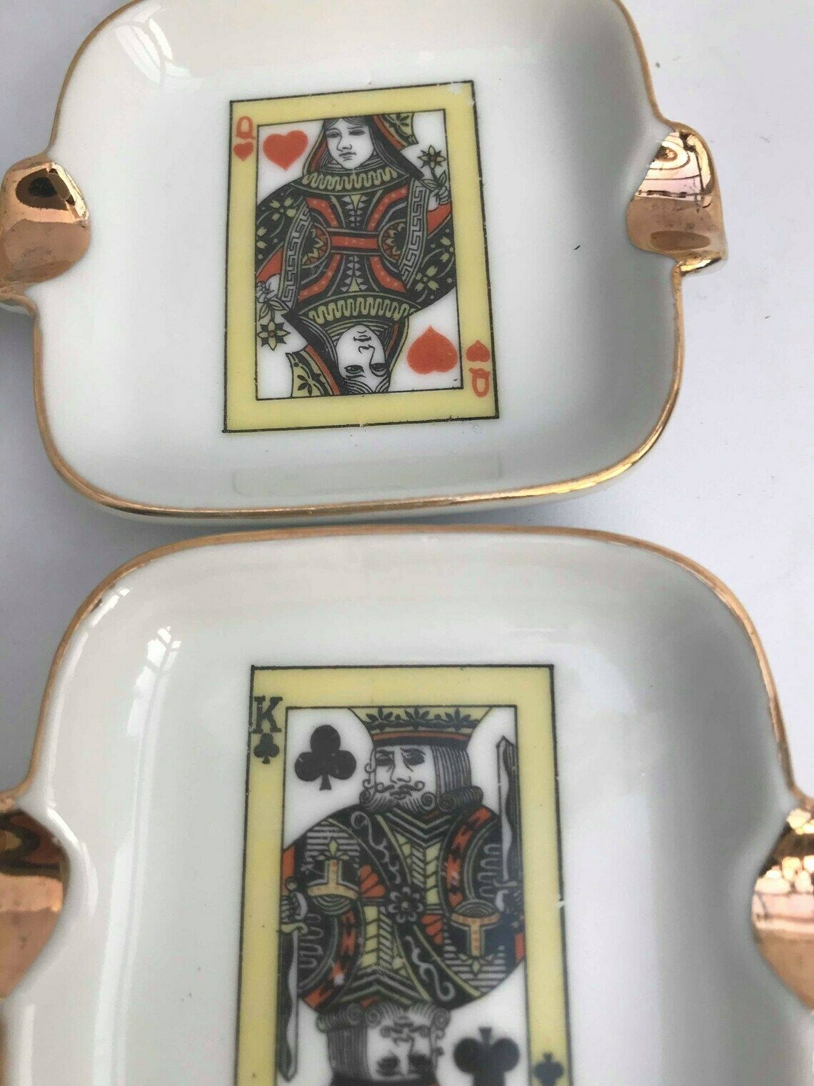 Poker Bridge Canasta Playing Cards Ashtrays Set Of 8 Collectible Gambling Night Decor Table Dad Gift Bar Casino Display Man Cave Gift King photo 144.0