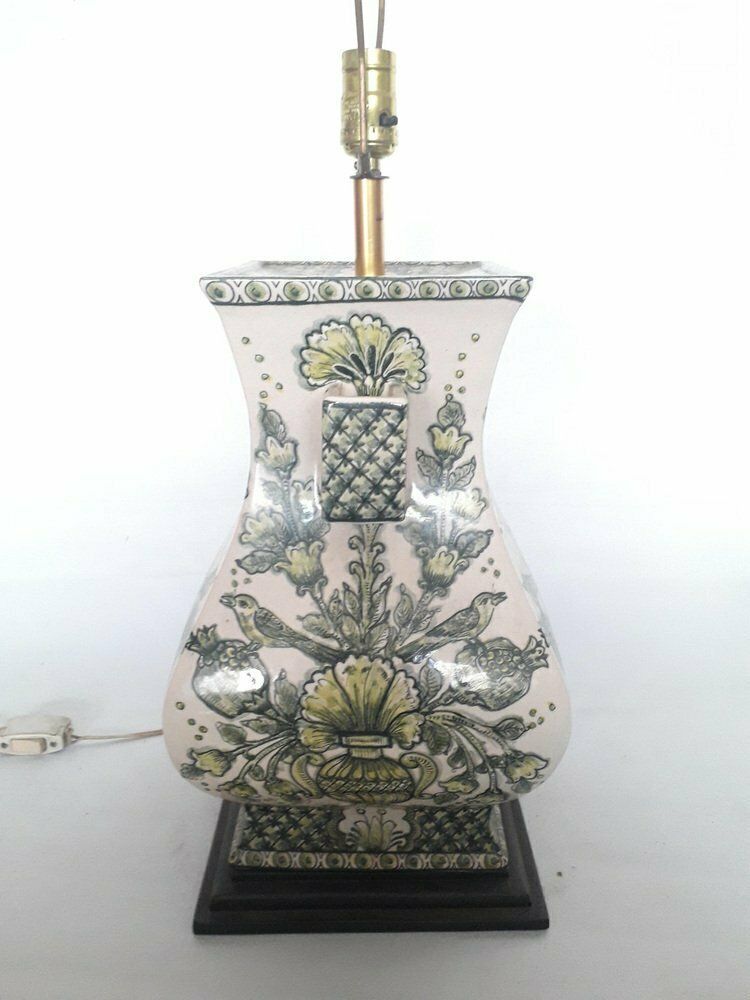 Handgeschilderde keramische tafellamp van Paterna Majolica Dart, jaren 1970 photo furniture