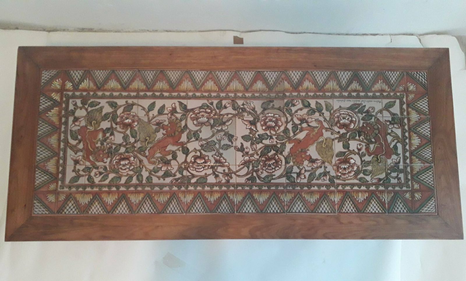Hand Painted Ceramic Coffee Table From Paterna Majolica D'art, 1970s photo buy