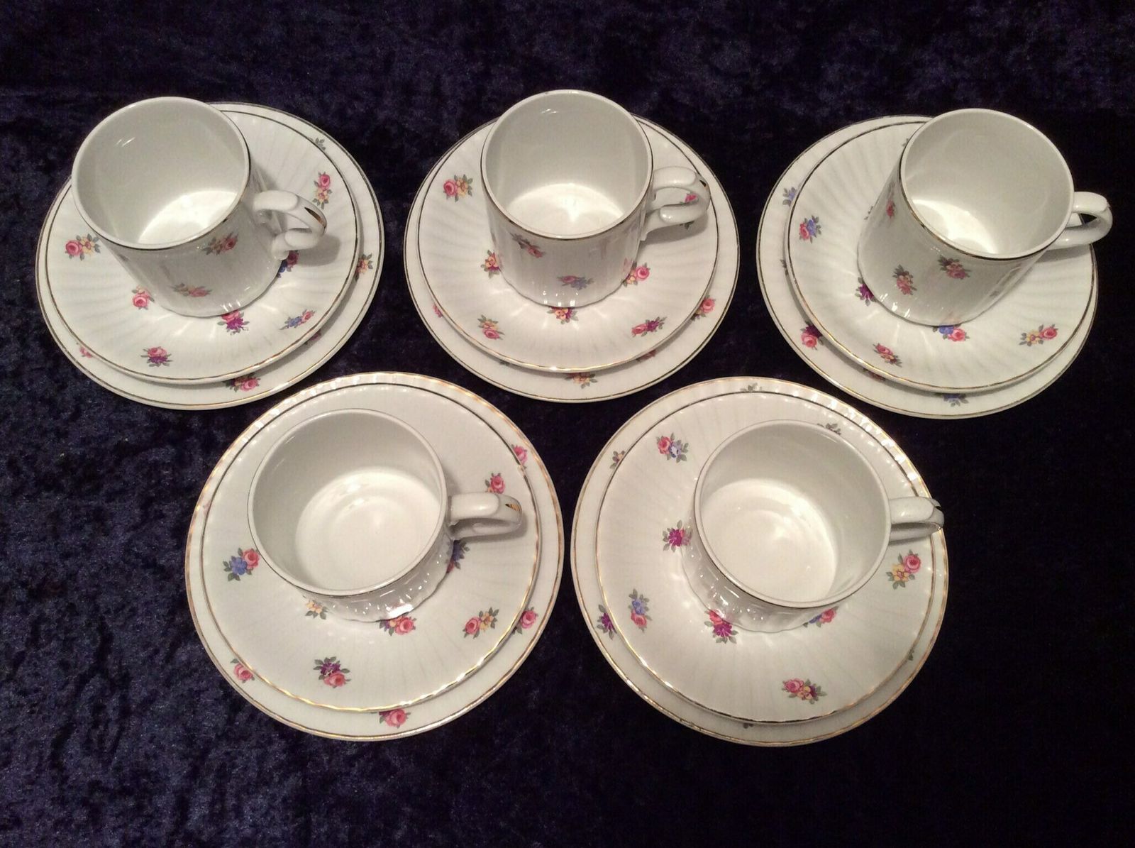 Vintage 1950s/60s Alfred Meakin Tea Set, Pretty Ditsy Rose Design 15 Pieces, Meakin Teacups, Plates, Vintage Meakin Trio, 60s Cups, 50s Cups photo for sale