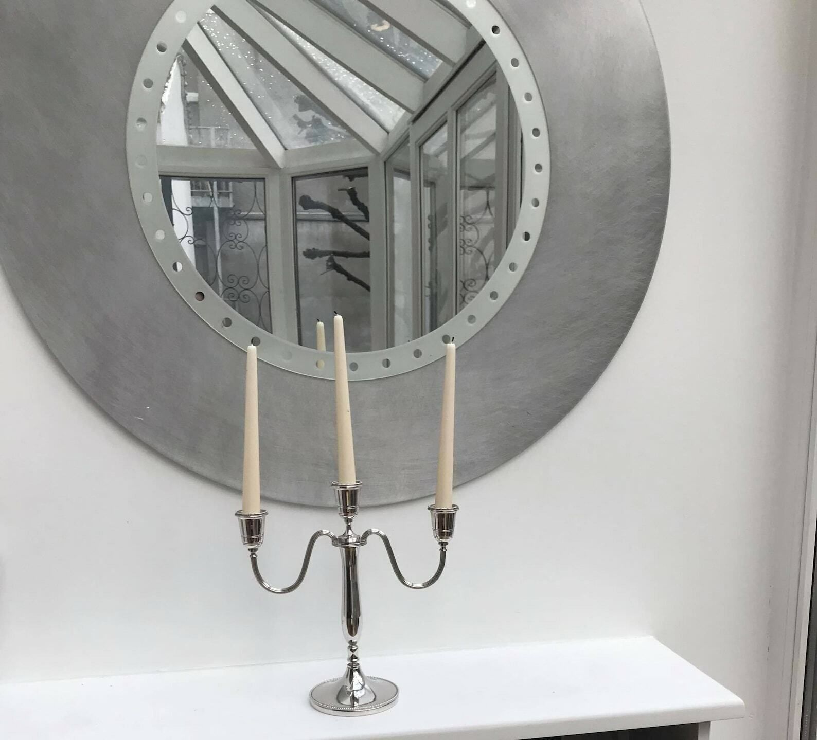 Candle Holder Heavy Silver Plated Candle Stand 3 Pointed Silver Plated Candlestick Christmas Table Decor Gift For Her Wedding Gift photo 185.0