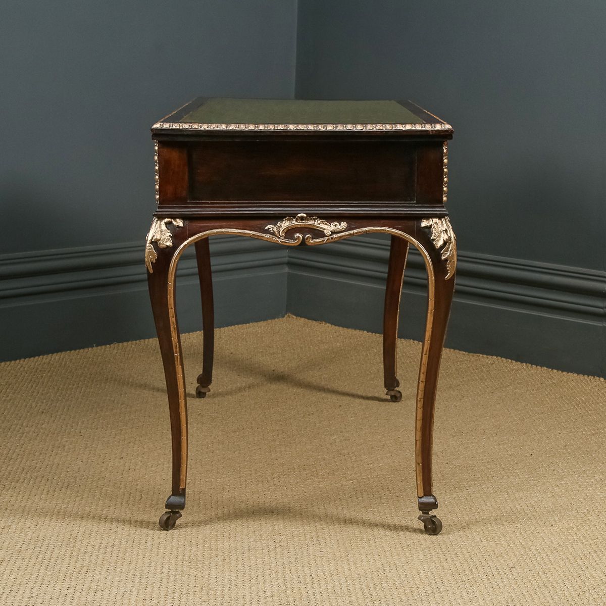 French 19th Century Louis XV Gilt & Leather  Writing Table (Circa 1880) photo buy