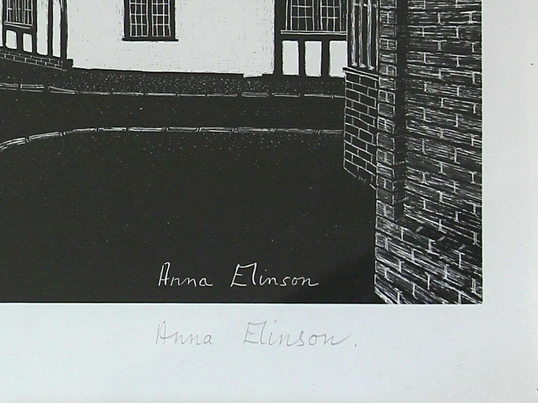 Signed Print By Anna Elinson. Titled "Lavenham, Suffolk" photo for sale