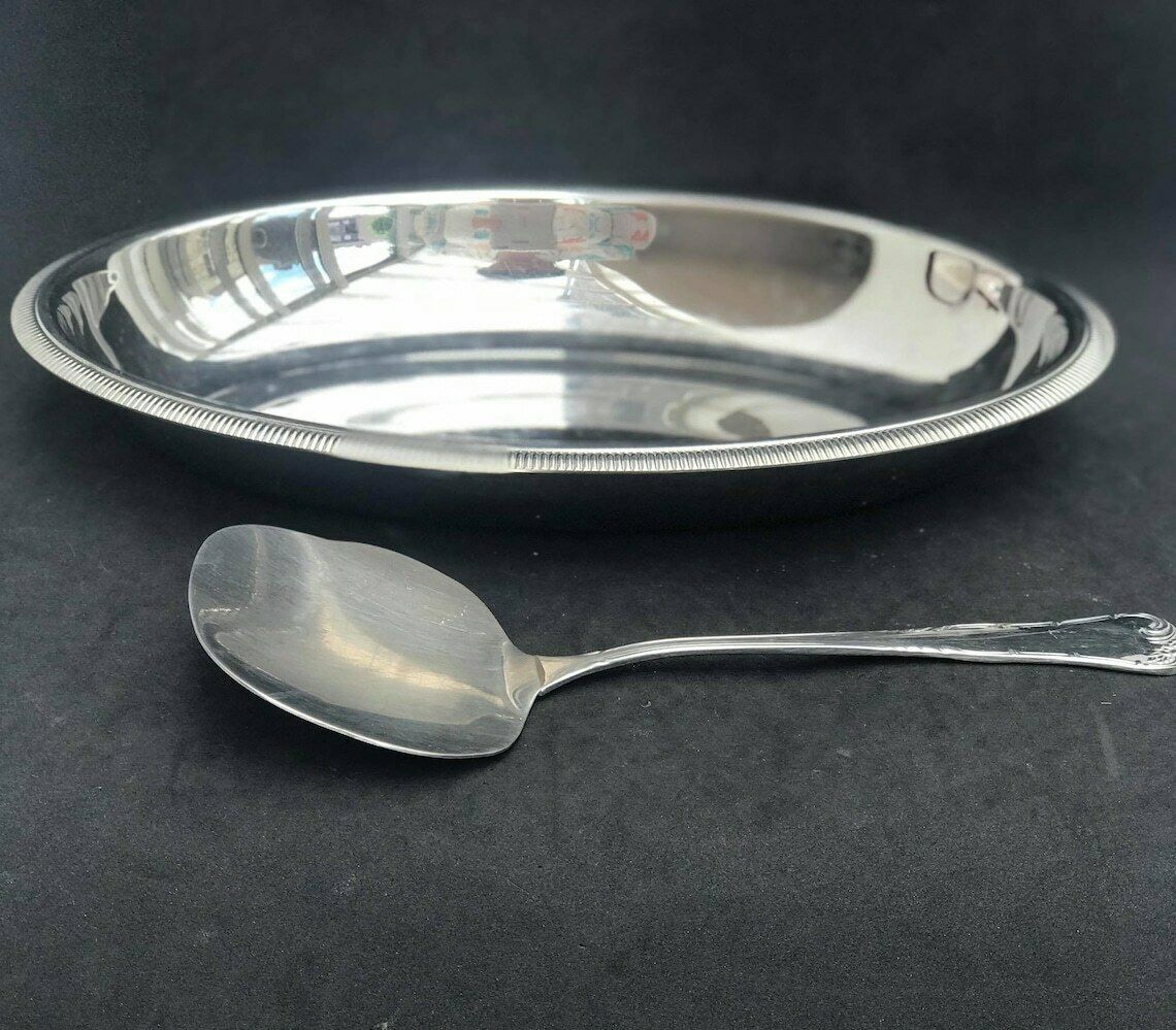 photo furniture Letang Remy Oval Dish Stainless Steel Vintage French Vegetables Plate With Server Potatoe Dish Rice Dish