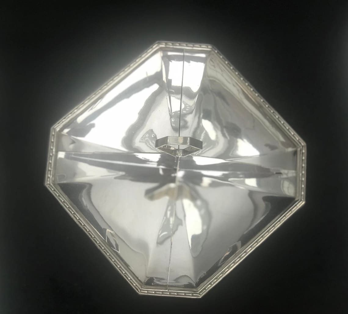Tidbit Platter 4 Sections Art Deco Serving Tray With Handle Plate Silver Plated Dessert Sandwiches Teatime English Tableware Gift photo 311.0