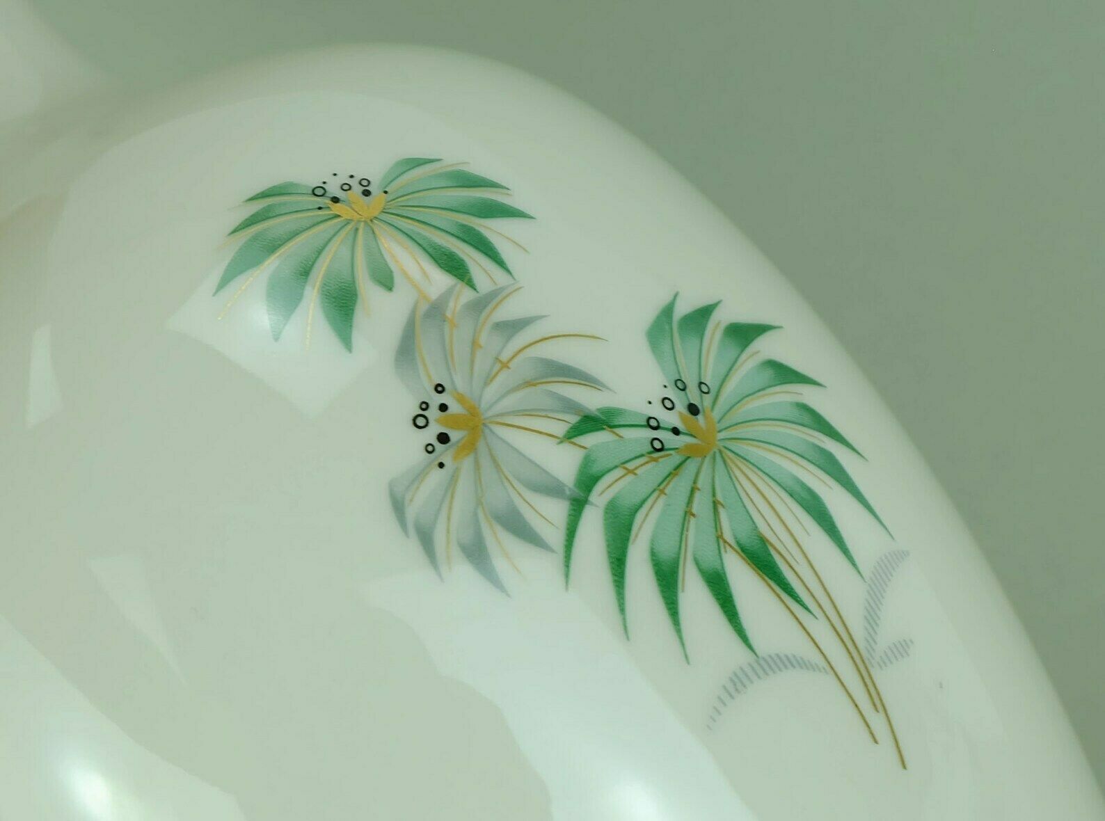 Johann Seltmann Mid Century Porcelain Vase With Outstanding Floral Decor 1950s photo vintage