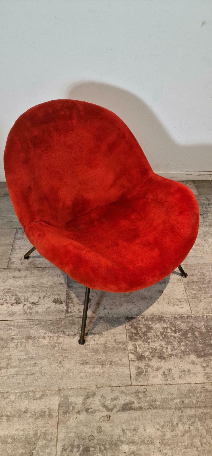Fritz Neth Egg Chair In Original Red Fabric, To Be Reuphostered photo furniture
