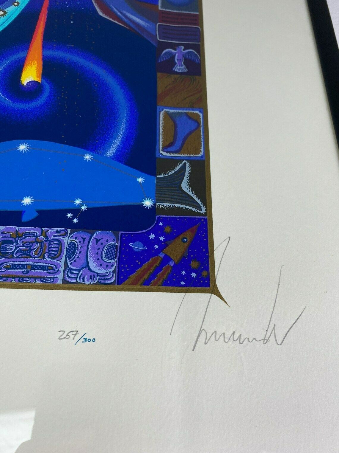 Framed, Signed, Stamped And Numbered Modern Art Print Aquarius Zodiac Sign Wall Art photo buy