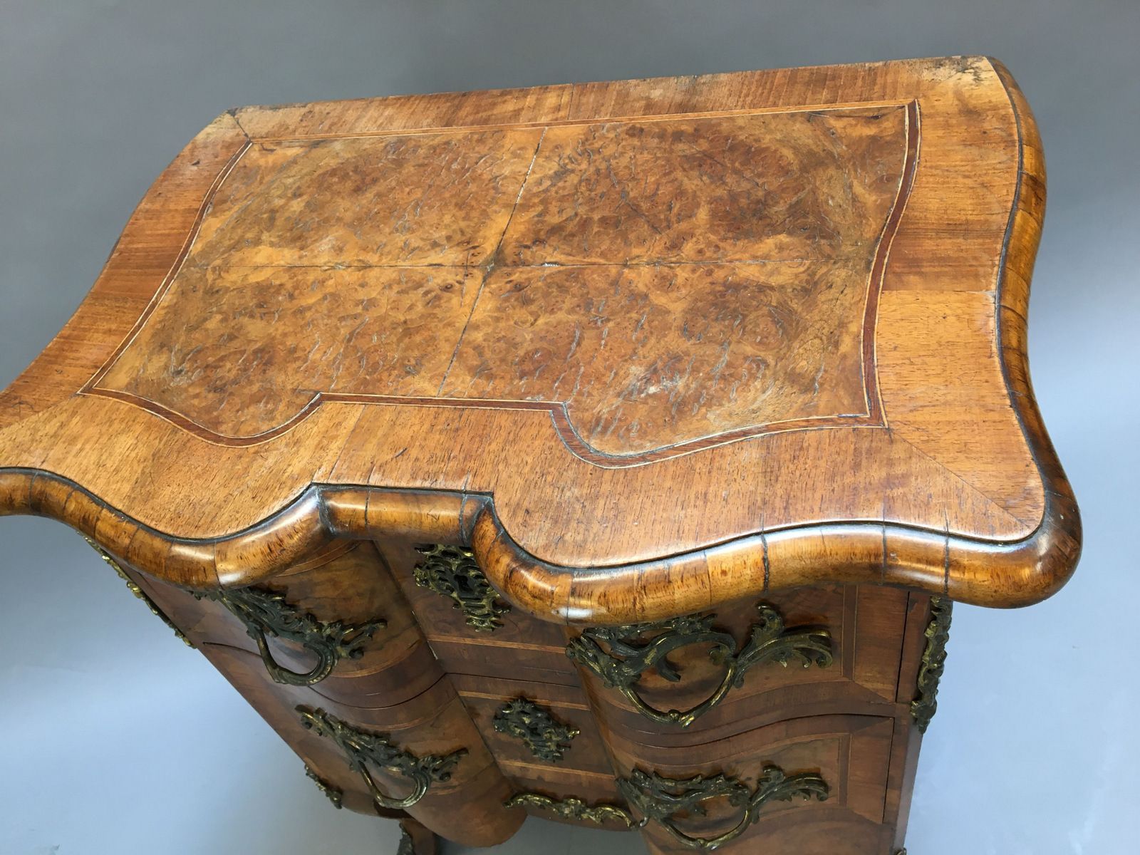 C19th Small Walnut Commode Chest Of Drawers photo for sale