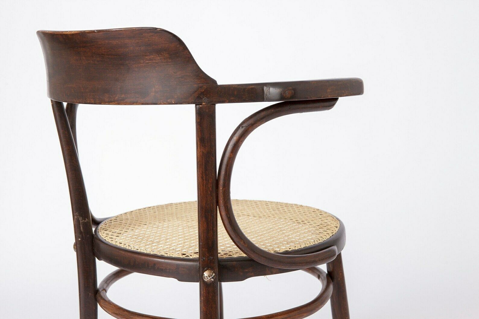 Vintage Desk Chair Bentwood Viennese Braid Thonet Style photo vintage