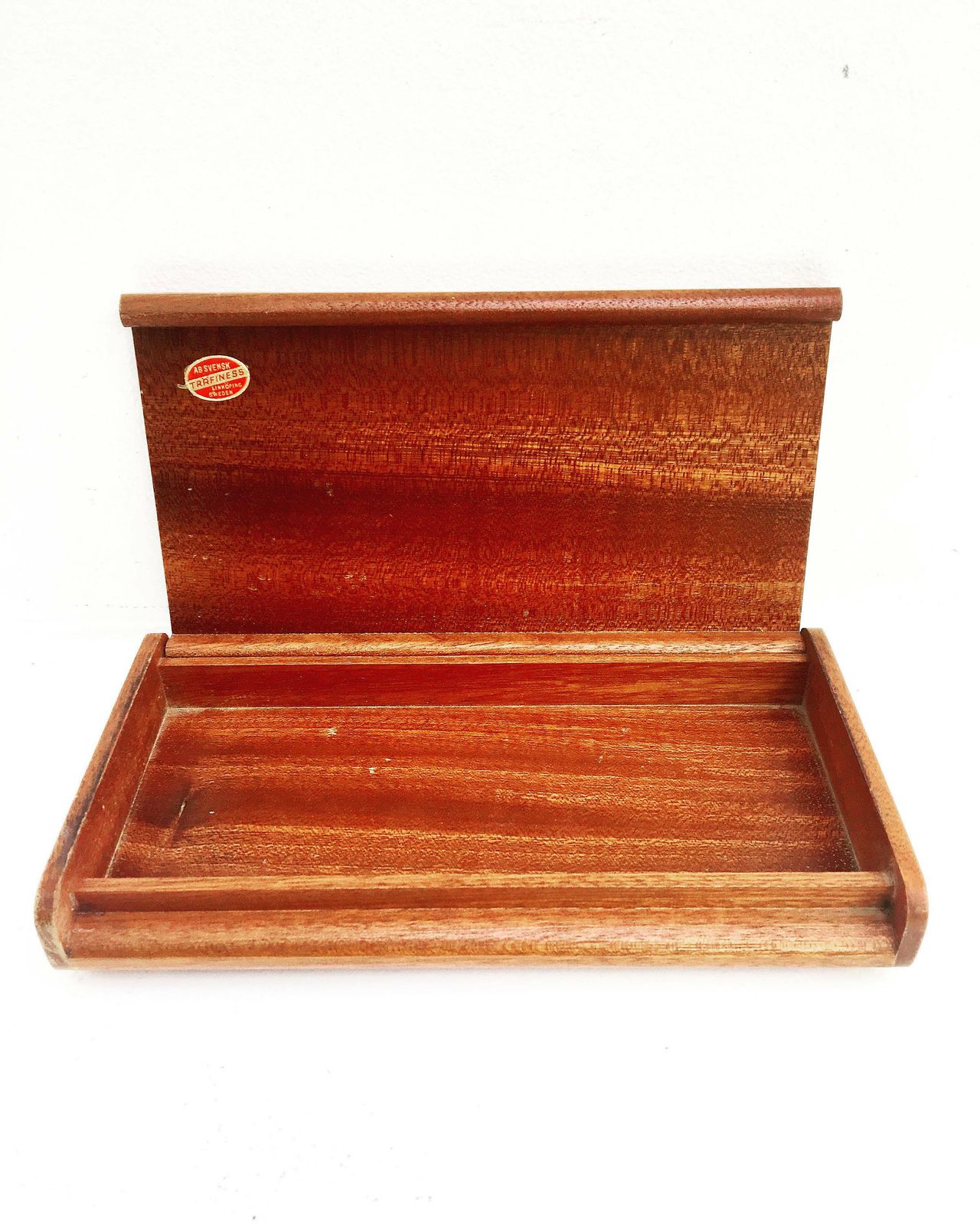 Wooden Box Mid Century Casket Stamp Box Ab Träfiness Linköping, Sweden Box Cigarettes Box Cards Box Rings Box 60s Gift For Her Box Collector