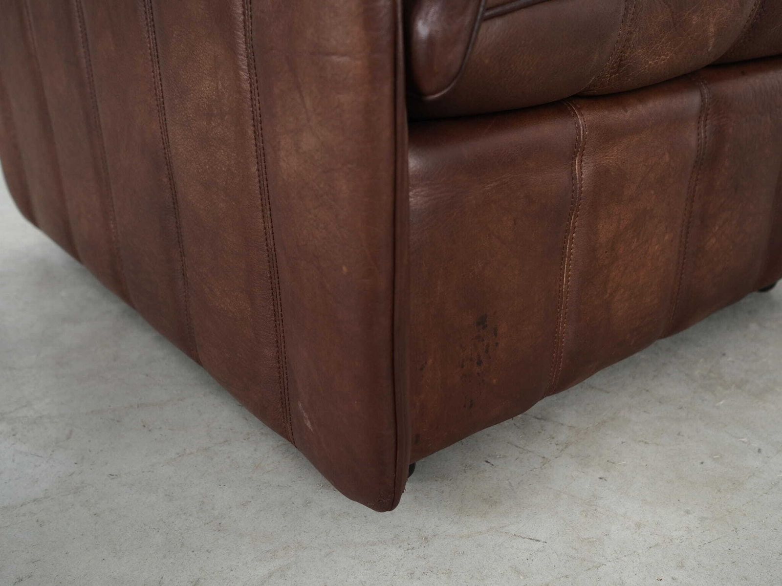 photo vintage Brown Leather Armchair, Swiss Design, 1970s, Manufacture: De Sede