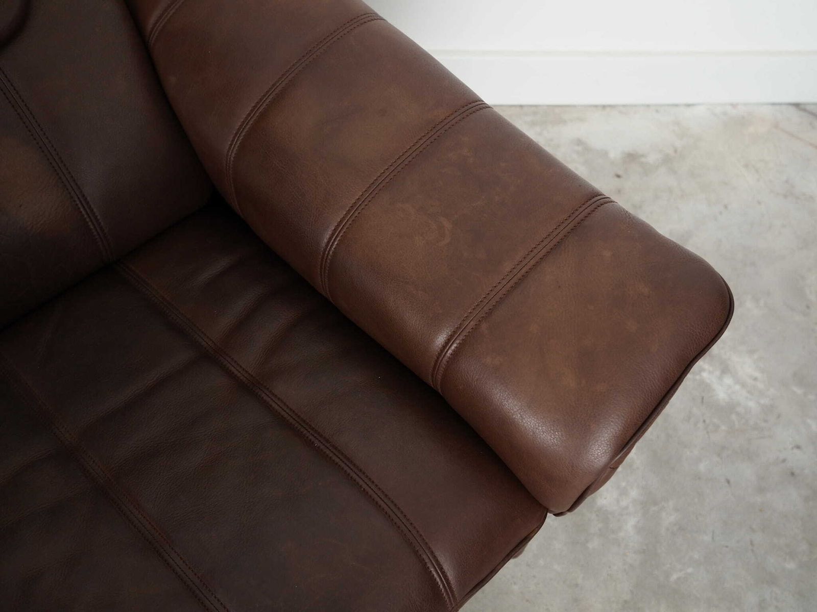 Furniture Brown Leather Sofa, Swiss Design, 1970s, Manufacture: De Sede photo