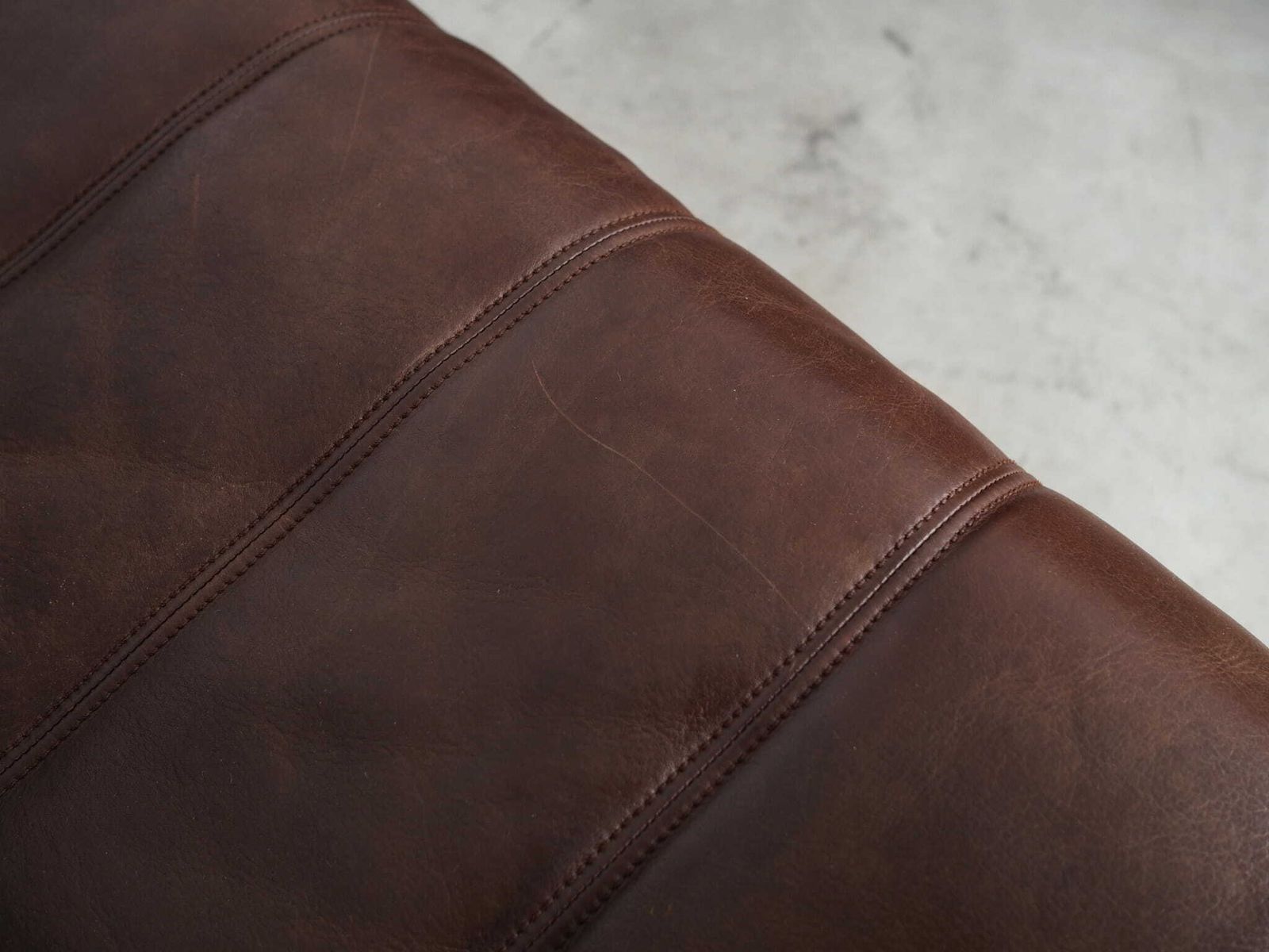photo vintage Brown Leather Sofa, Swiss Design, 1970s, Manufacture: De Sede