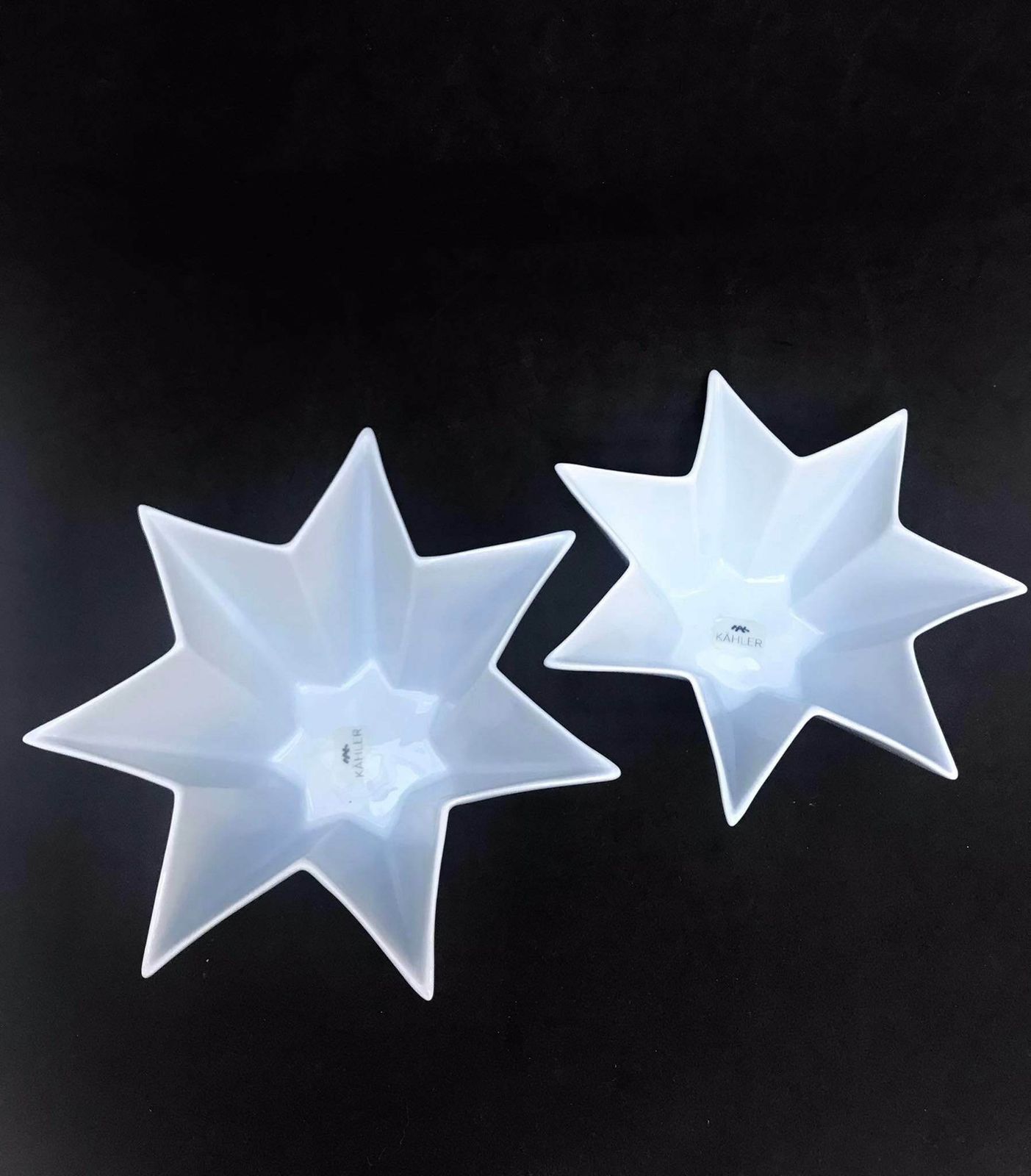 Bowls Porcelain Glaze Star Shaped Vintage Herman August Kahler (Hak) Danmark Danish Scandinavian Art Pottery Modern Sky Blue Pastel photo vintage