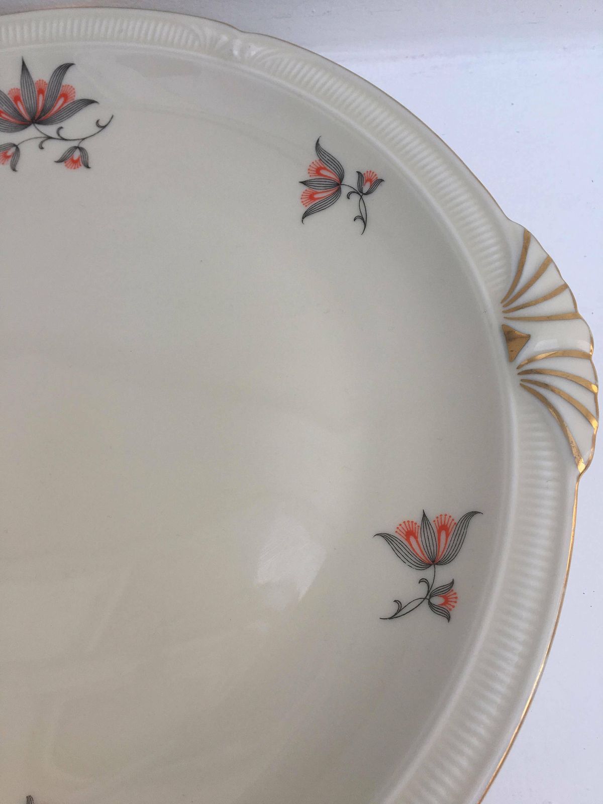 Antique Dish 1930 German Porcelain Dish Zeh Scherzer And Co In 1930, Serving Dish Flat Pastries Serving Plate Collector Antique German 1930s photo Home Decor