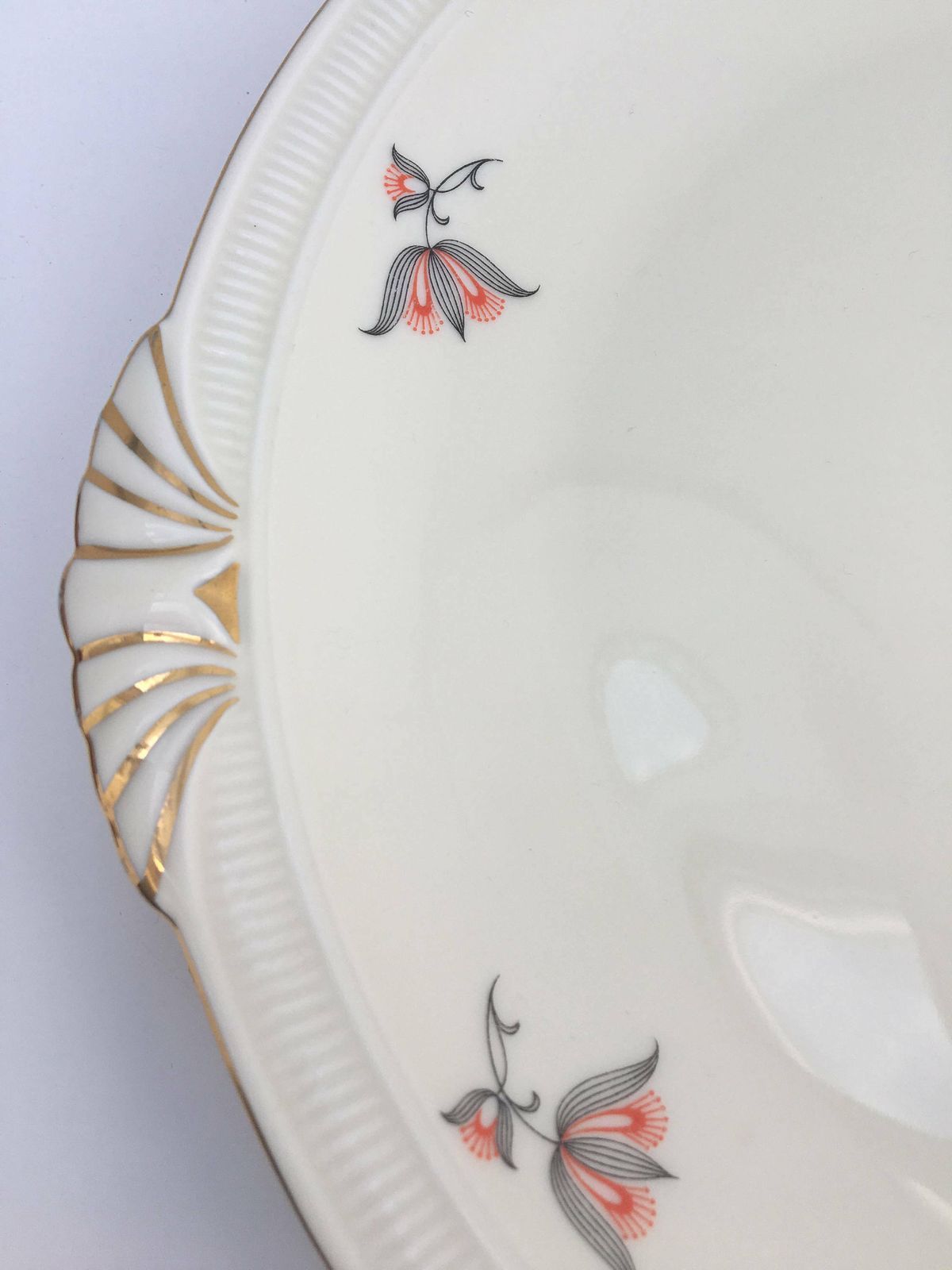 Antique Dish 1930 German Porcelain Dish Zeh Scherzer And Co In 1930, Serving Dish Flat Pastries Serving Plate Collector Antique German 1930s photo vinterior