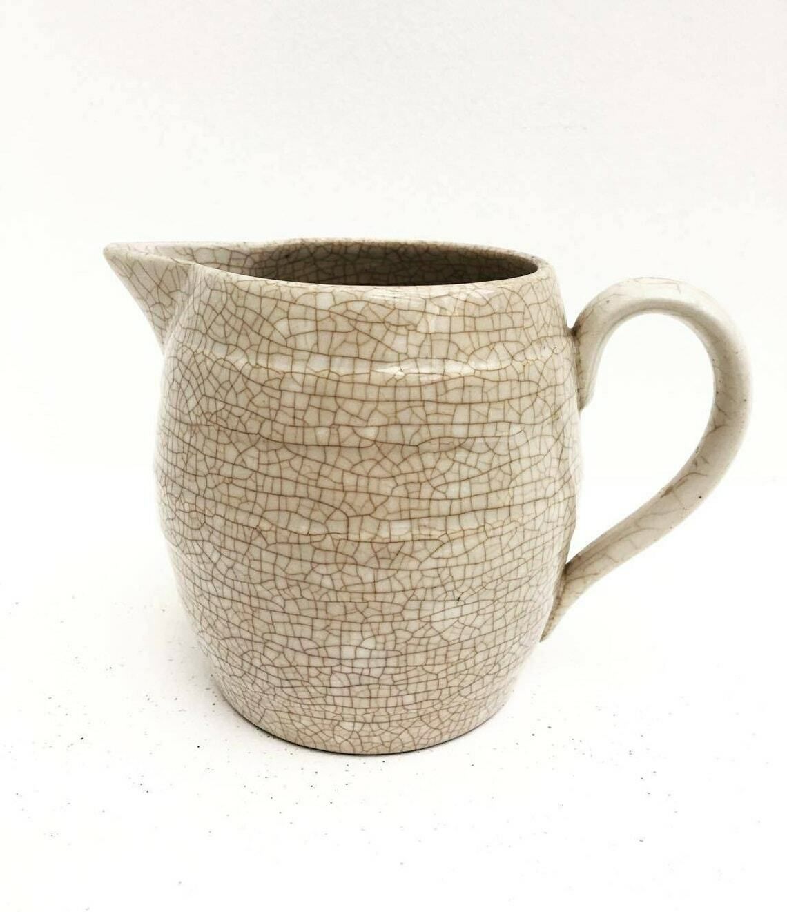Vintage Laveno Milk Pitcher, Water Jug, Milk Jug Vintage Italian, Ceramic Company Laveno   Made In Italy, Cream Pot, Crackeld Ceramic