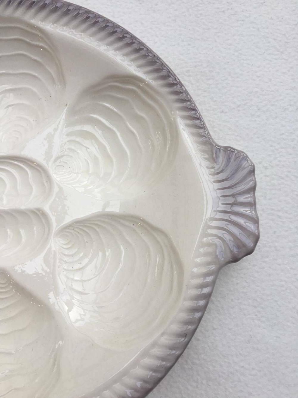Vintage Oyster Plate, Fish Shaped Plate Vintage West Germany, Waechtersbach Pottery, Fish Plates, Grey Hand Painted, Seafood Beach 6 Oyster photo buy