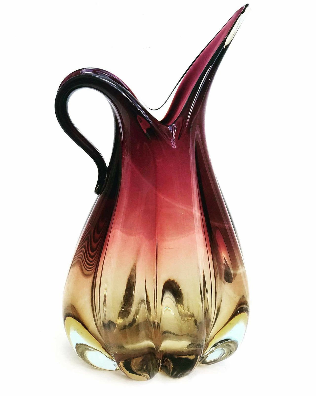 Murano Glass Pitcher Vase Barovier Toso Italian Design Art Glass Venetian Glass Ercole Vase Violet Brown Home Decor Italian Design Gift photo furniture