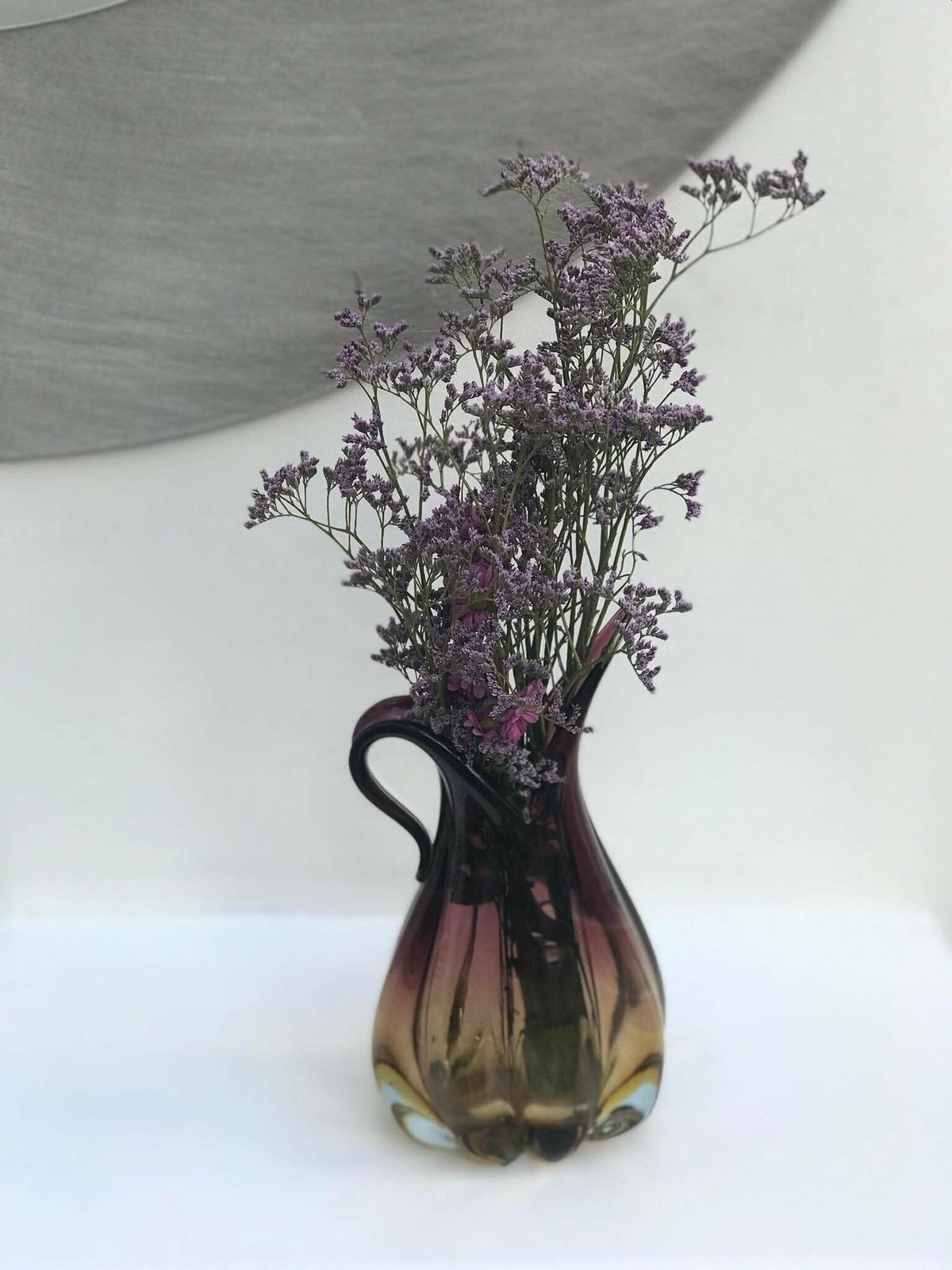 Murano Glass Pitcher Vase Barovier Toso Italian Design Art Glass Venetian Glass Ercole Vase Violet Brown Home Decor Italian Design Gift photo for sale